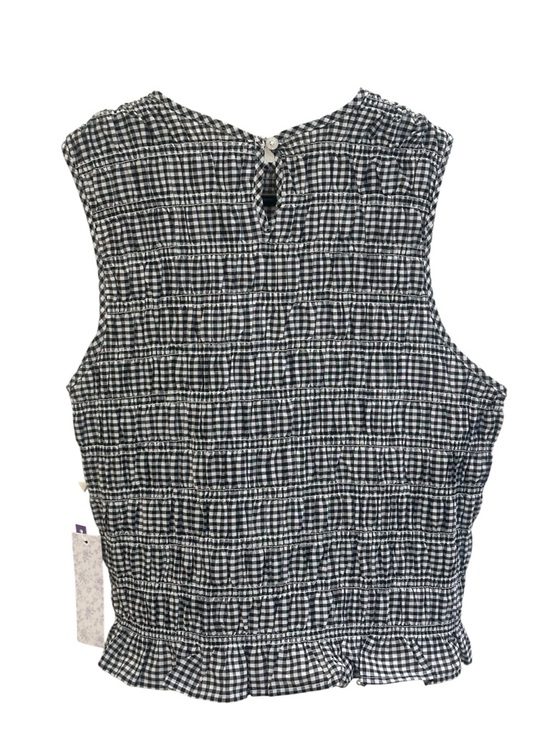 NWT Lotus & Lavender Black & White Sleeveless Gingham Smocked Ruffle Top XL NWT - Picture 4 of 11